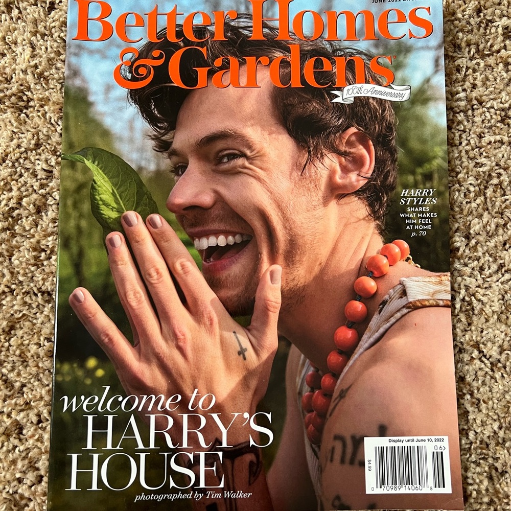 Harry Styles Better Homes & Gardens Magazine